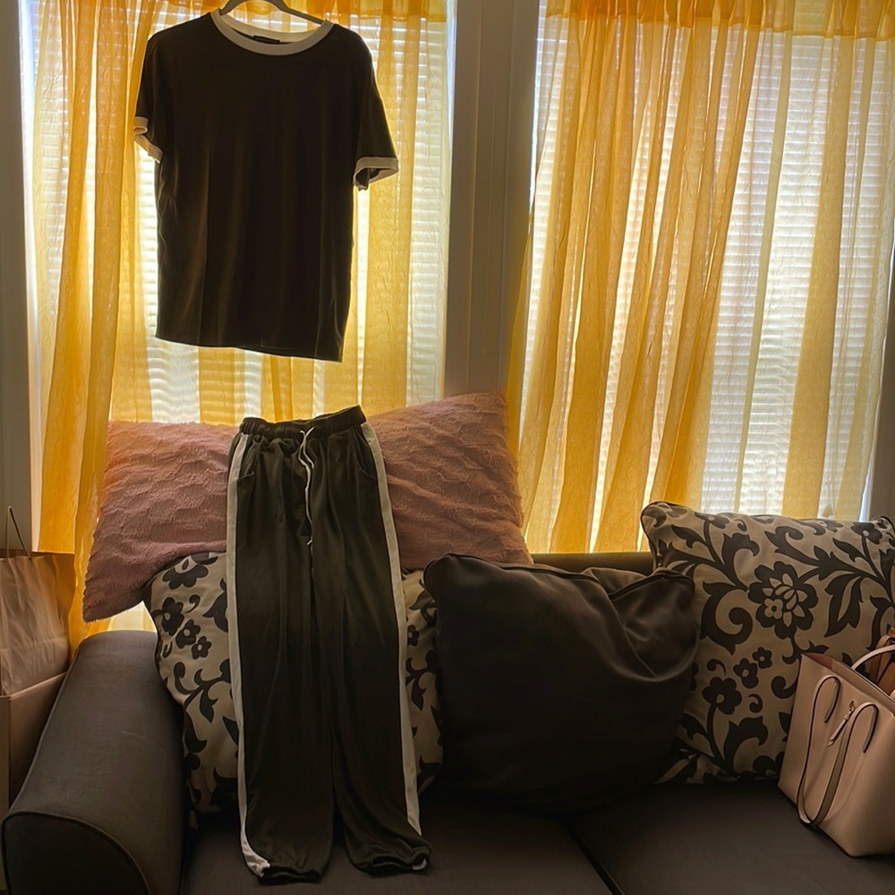 Small Navy Green & White Matching from PrettyGarden.